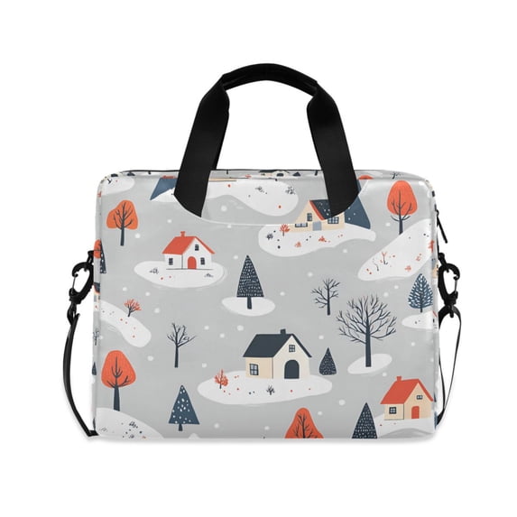 FORMRS 16" Laptop Bag Carrying Sleeve Case with Handle Travel Shoulder Briefcase, Cartoon Blue Houses