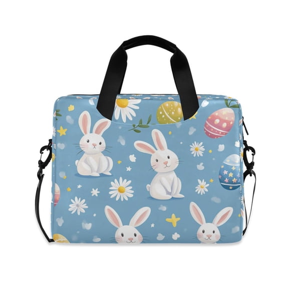 FORMRS 16" Laptop Bag Carrying Sleeve Case with Handle Travel Shoulder Briefcase, Cartoon Easter Bunnies