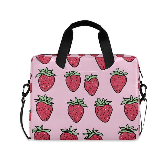 FORMRS 16" Laptop Bag Carrying Sleeve Case with Handle Travel Shoulder Briefcase, Cartoon Strawberry