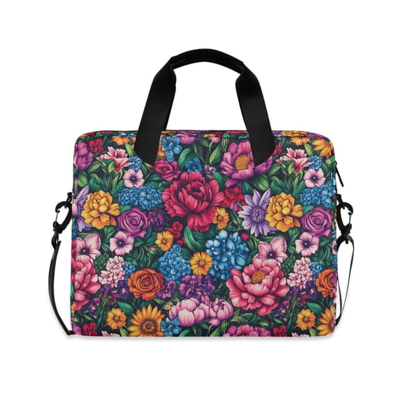 FORMRS 16" Laptop Bag Carrying Sleeve Case with Handle Travel Shoulder Briefcase, Charming Floral Pattern