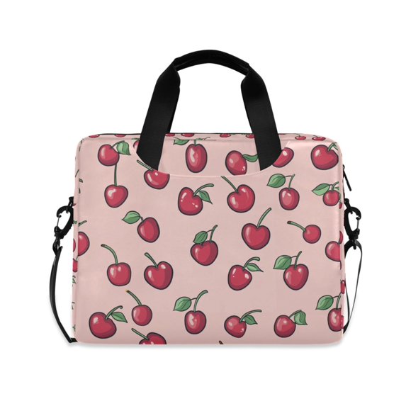 FORMRS 16" Laptop Bag Carrying Sleeve Case with Handle Travel Shoulder Briefcase, Cherries Pattern