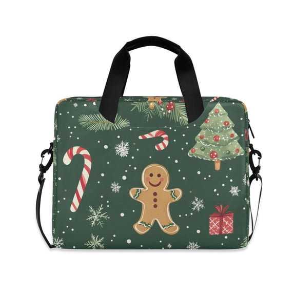 FORMRS 16" Laptop Bag Carrying Sleeve Case with Handle Travel Shoulder Briefcase, Christmas Gingerbread