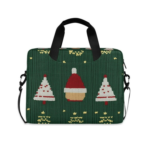 FORMRS 16" Laptop Sleeve Bag Carrying Case with Handle Travel Shoulder Briefcase, Christmas Santa Hats