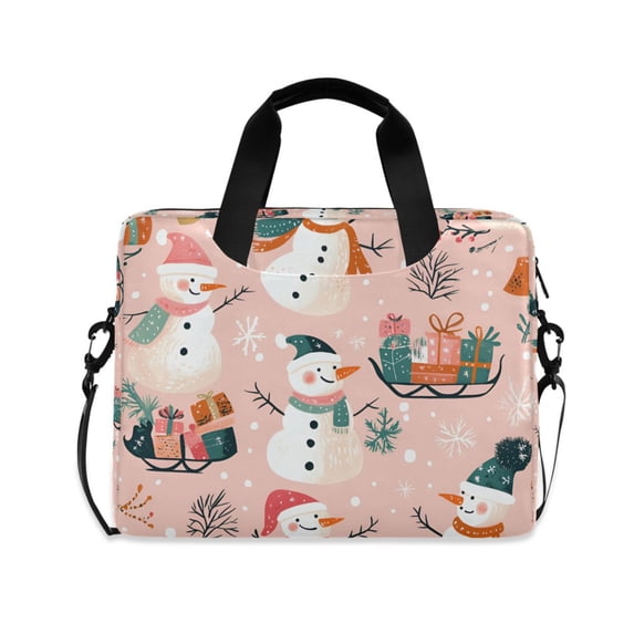 FORMRS 16" Laptop Bag Carrying Sleeve Case with Handle Travel Shoulder Briefcase, Christmas Snowman