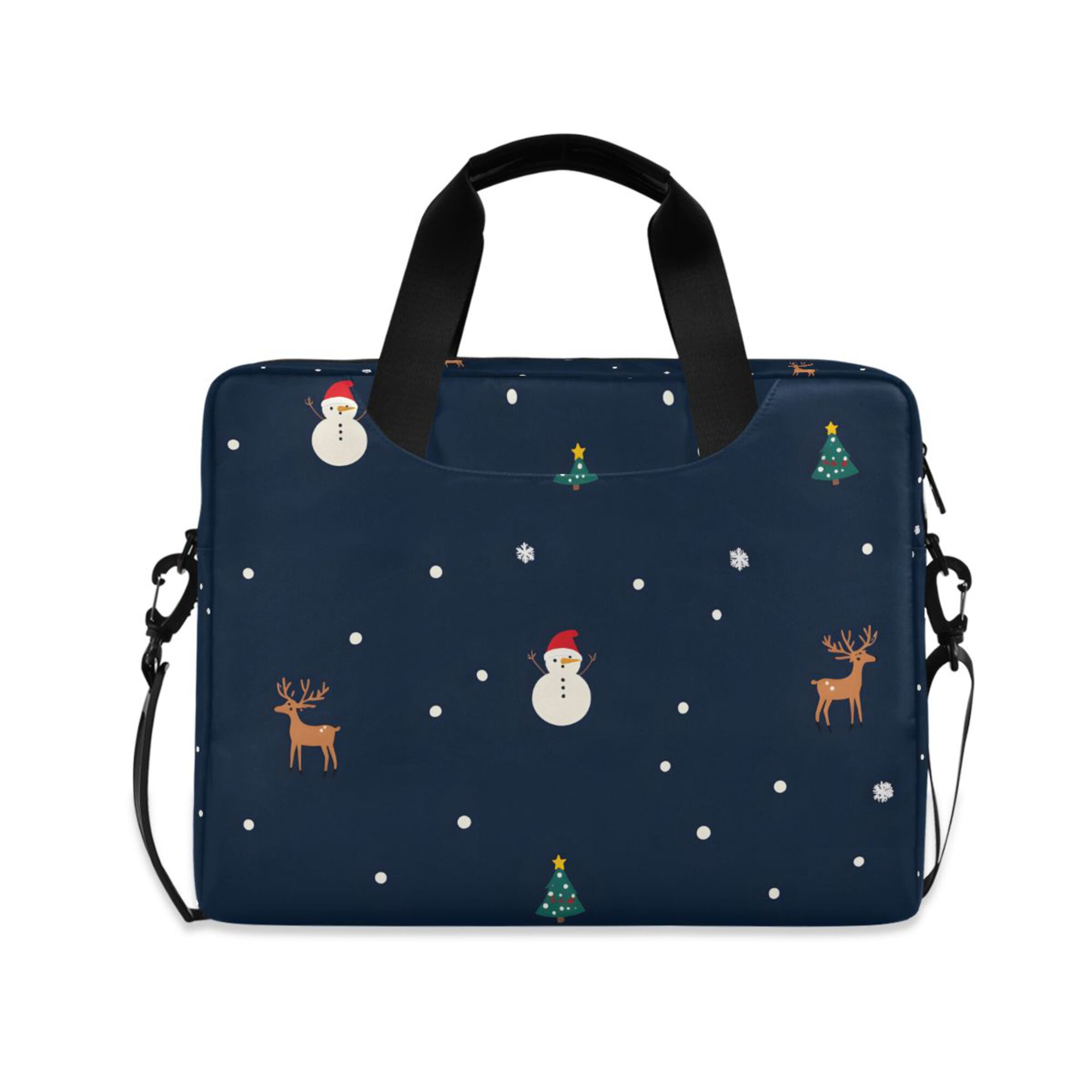 FORMRS 16" Laptop Bag Carrying Sleeve Case with Handle Travel Shoulder Briefcase, Christmas Whimsy