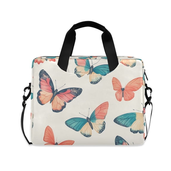 FORMRS 16" Laptop Bag Carrying Sleeve Case with Handle Travel Shoulder Briefcase, Colorful Butterflies