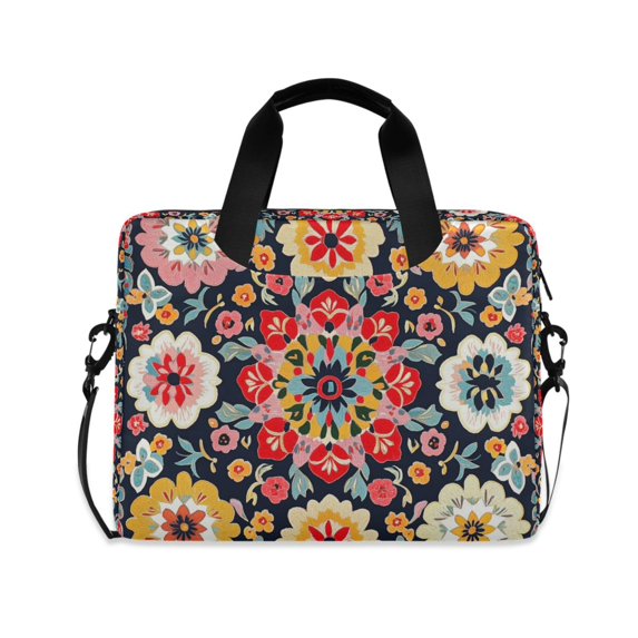 FORMRS 16" Laptop Bag Carrying Sleeve Case with Handle Travel Shoulder Briefcase, Colorful Floral Pattern