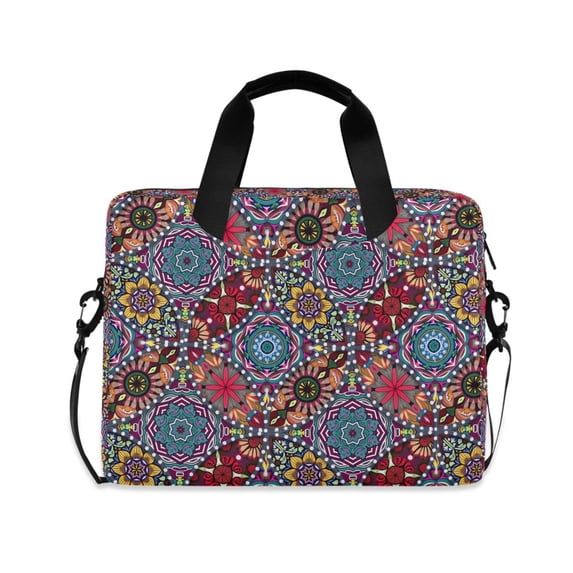 FORMRS 16" Laptop Bag Carrying Sleeve Case with Handle Travel Shoulder Briefcase, Colorful Mandala Pattern