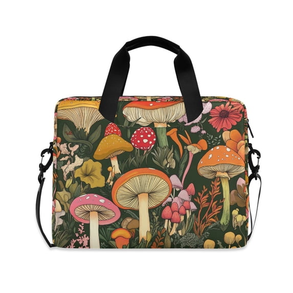FORMRS 16" Laptop Bag Carrying Sleeve Case with Handle Travel Shoulder Briefcase, Colorful Mushroom