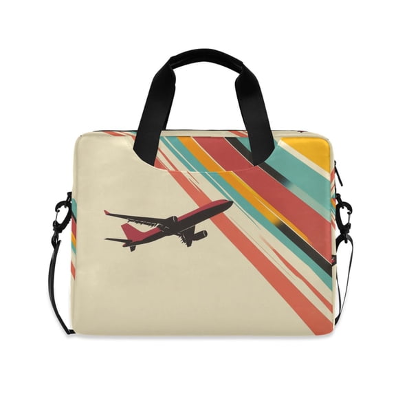 FORMRS 16" Laptop Bag Carrying Sleeve Case with Handle Travel Shoulder Briefcase, Colorful Plane Stripes