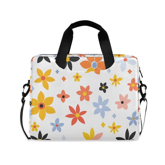 FORMRS 16" Laptop Bag Carrying Sleeve Case with Handle Travel Shoulder Briefcase, Colorful Retro Floral