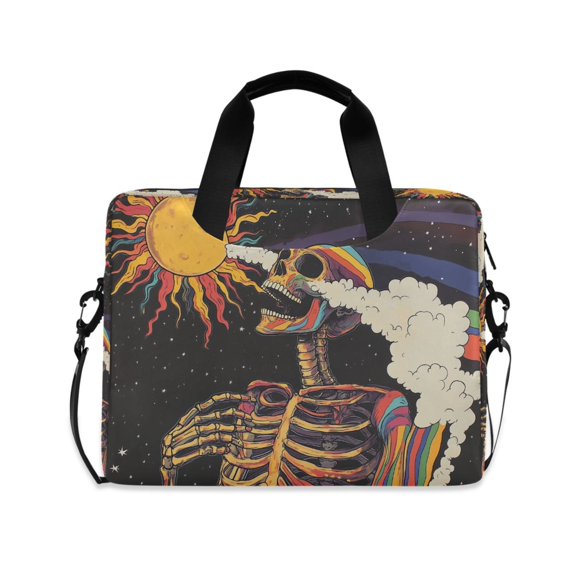FORMRS 16" Laptop Sleeve Bag Carrying Case with Handle Travel Shoulder Briefcase, Colorful Skeleton with Cloud
