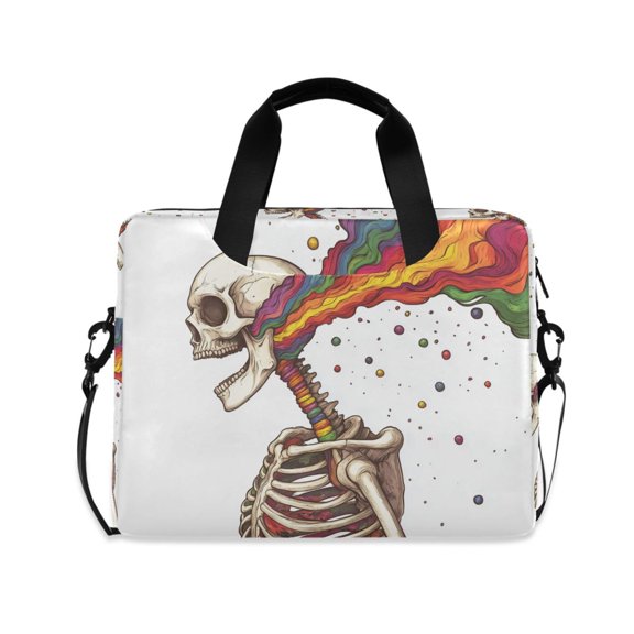FORMRS 16" Laptop Sleeve Bag Carrying Case with Handle Travel Shoulder Briefcase, Colorful Skeleton