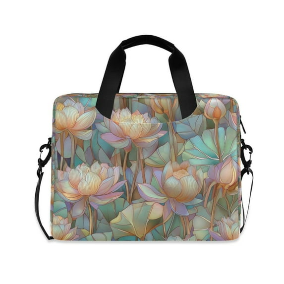 FORMRS 16" Laptop Sleeve Bag Carrying Case with Handle Travel Shoulder Briefcase, Colorful Water Lilies Pattern