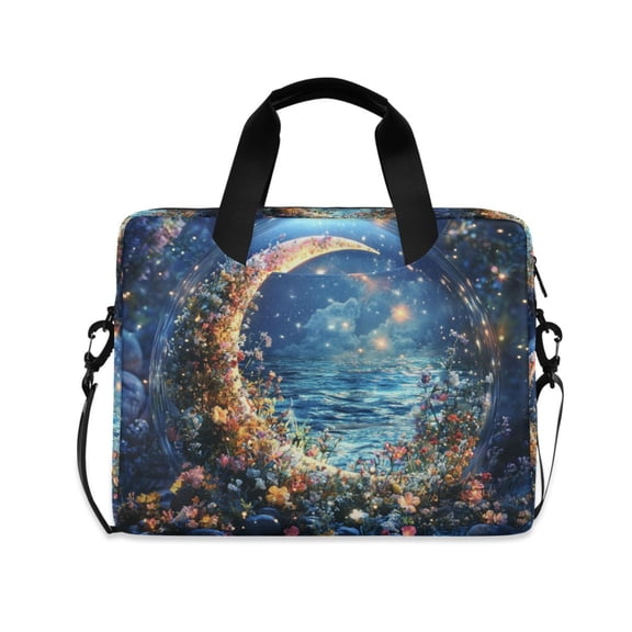 FORMRS 16" Laptop Bag Carrying Sleeve Case with Handle Travel Shoulder Briefcase, Crystal Moon