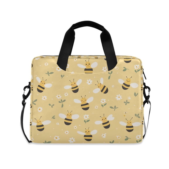 FORMRS 16" Laptop Sleeve Bag Carrying Case with Handle Travel Shoulder Briefcase, Cute Bee Pattern