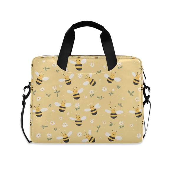 FORMRS 16" Laptop Bag Carrying Sleeve Case with Handle Travel Shoulder Briefcase, Cute Bee Pattern