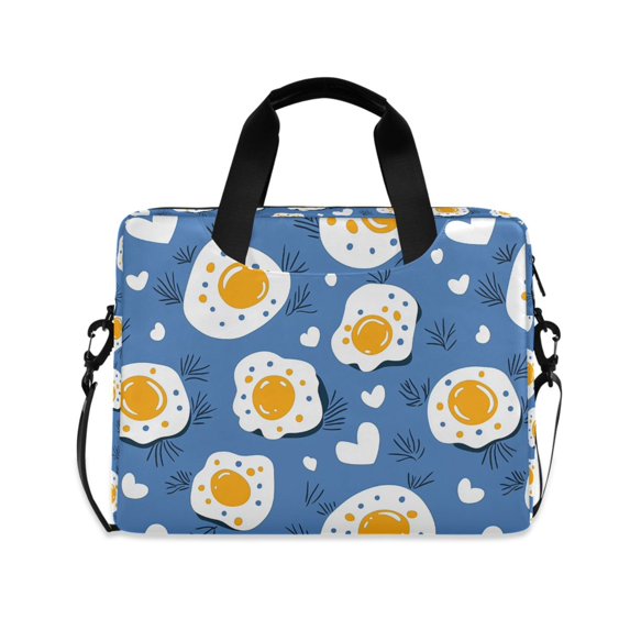 FORMRS 16" Laptop Bag Carrying Sleeve Case with Handle Travel Shoulder Briefcase, Cute Fried Eggs