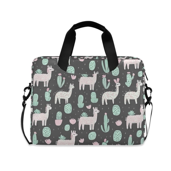 FORMRS 16" Laptop Bag Carrying Sleeve Case with Handle Travel Shoulder Briefcase, Cute Llamas Pattern
