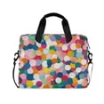 thumbnail image 1 of FORMRS 16" Laptop Bag Carrying Sleeve Case with Handle Travel Shoulder Briefcase, Dark Colorful Circles, 1 of 8