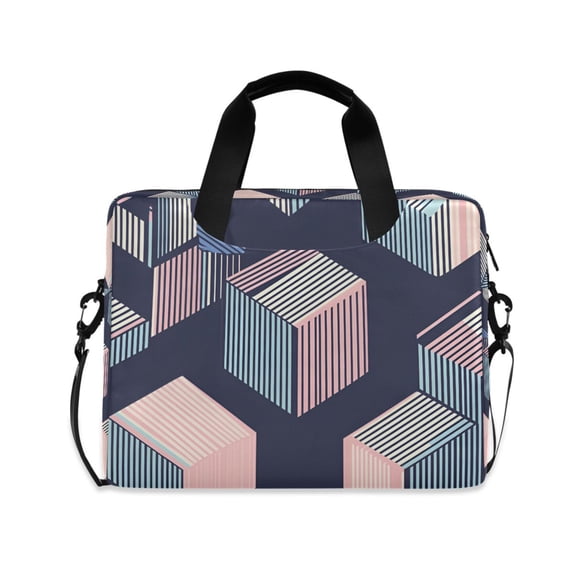 FORMRS 16" Laptop Bag Carrying Sleeve Case with Handle Travel Shoulder Briefcase, Dark Cubes