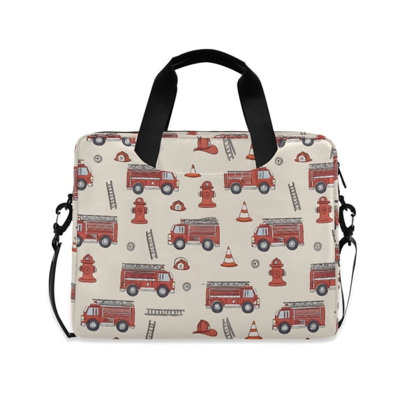 FORMRS 16" Laptop Bag Carrying Sleeve Case with Handle Travel Shoulder Briefcase, Fire Truck Pattern