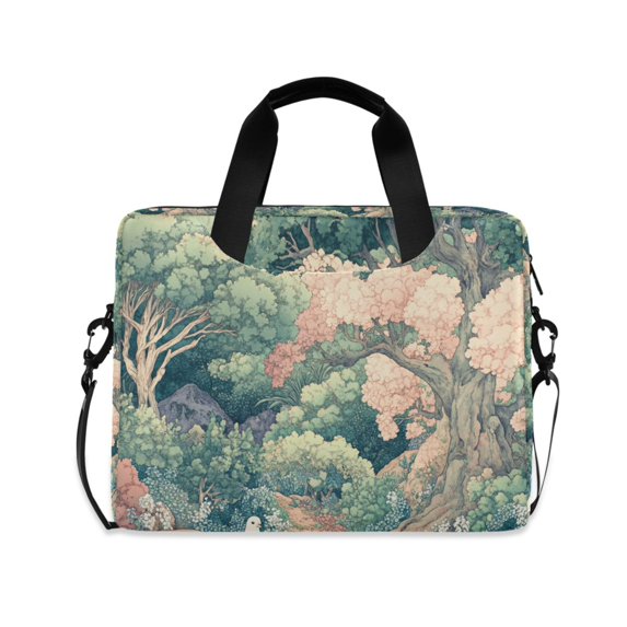 FORMRS 16" Laptop Bag Carrying Sleeve Case with Handle Travel Shoulder Briefcase, Floral Forest Pattern