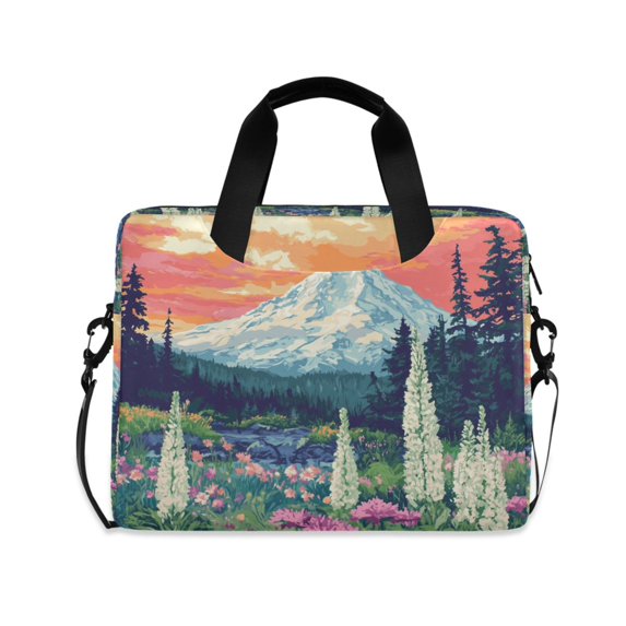 FORMRS 16" Laptop Bag Carrying Sleeve Case with Handle Travel Shoulder Briefcase, Floral Mountain