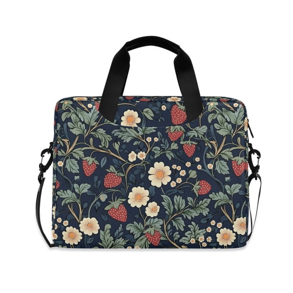 FORMRS 16" Laptop Bag Carrying Sleeve Case with Handle Travel Shoulder Briefcase, Floral Raspberry Pattern