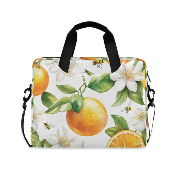 FORMRS 16" Laptop Sleeve Bag Carrying Case with Handle Travel Shoulder Briefcase, Floral Watercolor Oranges