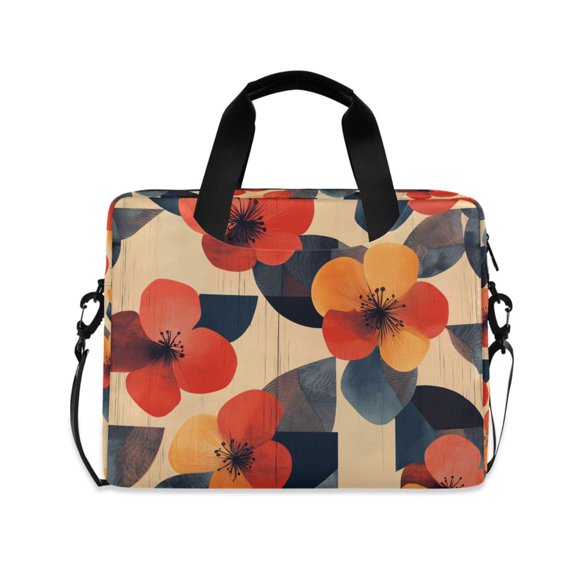 FORMRS 16" Laptop Sleeve Bag Carrying Case with Handle Travel Shoulder Briefcase, Flowers Pattern