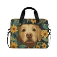 thumbnail image 1 of FORMRS 16" Laptop Bag Carrying Sleeve Case with Handle Travel Shoulder Briefcase, Flowers and Dog, 1 of 8