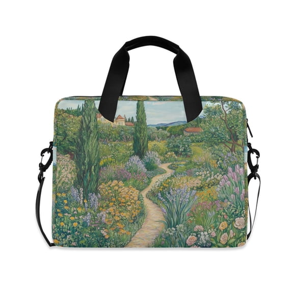 FORMRS 16" Laptop Bag Carrying Sleeve Case with Handle Travel Shoulder Briefcase, Garden Scene