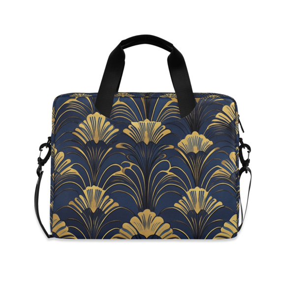 FORMRS 16" Laptop Bag Carrying Sleeve Case with Handle Travel Shoulder Briefcase, Gold Art Pattern