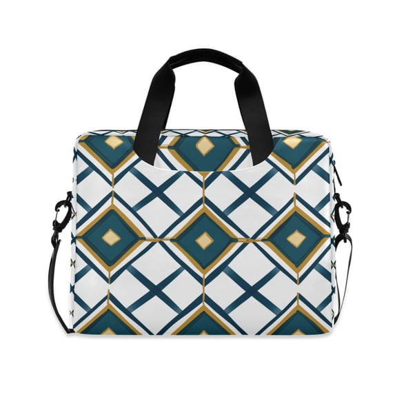 FORMRS 16" Laptop Bag Carrying Sleeve Case with Handle Travel Shoulder Briefcase, Gold Geometric Pattern