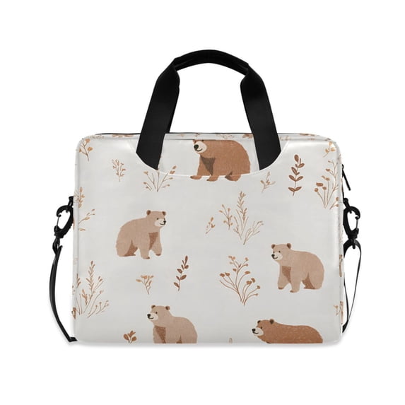 FORMRS 16" Laptop Bag Carrying Sleeve Case with Handle Travel Shoulder Briefcase, Gray Bears