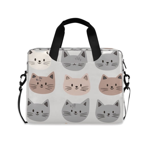 FORMRS 16" Laptop Sleeve Bag Carrying Case with Handle Travel Shoulder Briefcase, Gray Cat Pattern