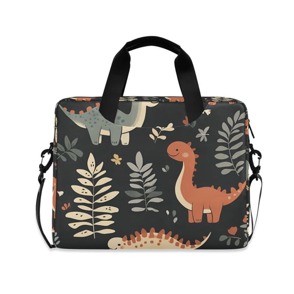 FORMRS 16" Laptop Bag Carrying Sleeve Case with Handle Travel Shoulder Briefcase, Gray Dinosaur