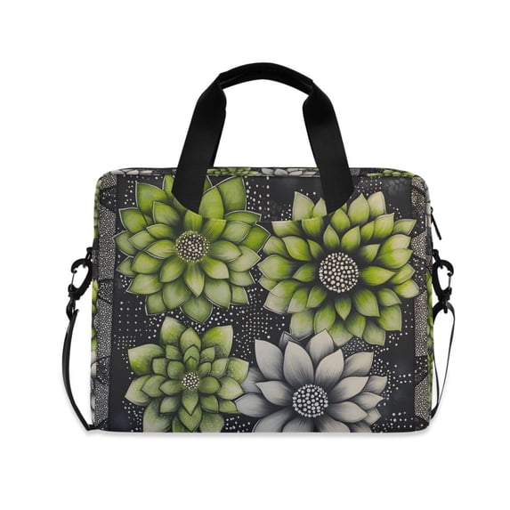 FORMRS 16" Laptop Bag Carrying Sleeve Case with Handle Travel Shoulder Briefcase, Gray Floral