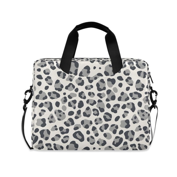 FORMRS 16" Laptop Bag Carrying Sleeve Case with Handle Travel Shoulder Briefcase, Gray Leopard Pattern