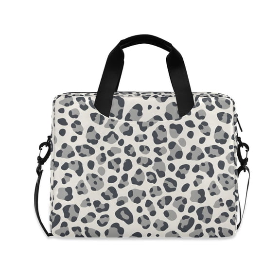 FORMRS 16" Laptop Bag Carrying Sleeve Case with Handle Travel Shoulder Briefcase, Gray Leopard Pattern