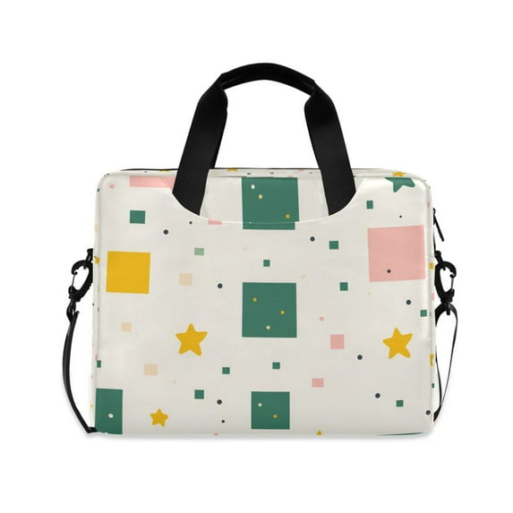 FORMRS 16" Laptop Bag Carrying Sleeve Case with Handle Travel Shoulder Briefcase, Green Abstract Pattern