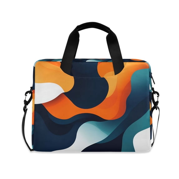 FORMRS 16" Laptop Bag Carrying Sleeve Case with Handle Travel Shoulder Briefcase, Green Abstract Wavy