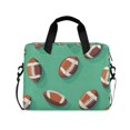 thumbnail image 1 of FORMRS 16" Laptop Bag Carrying Sleeve Case with Handle Travel Shoulder Briefcase, Green American Footballs, 1 of 8