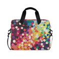 thumbnail image 1 of FORMRS 16" Laptop Bag Carrying Sleeve Case with Handle Travel Shoulder Briefcase, Green Colorful Circles, 1 of 8