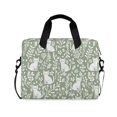 thumbnail image 1 of FORMRS 16" Laptop Bag Carrying Sleeve Case with Handle Travel Shoulder Briefcase, Green Floral Cat Pattern, 1 of 8