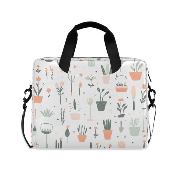 FORMRS 16" Laptop Bag Carrying Sleeve Case with Handle Travel Shoulder Briefcase, Green Garden Pattern