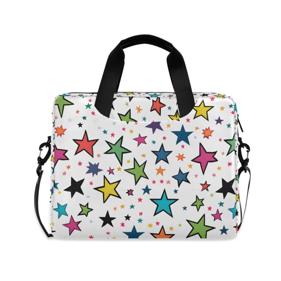 FORMRS 16" Laptop Sleeve Bag Carrying Case with Handle Travel Shoulder Briefcase, Green Stars