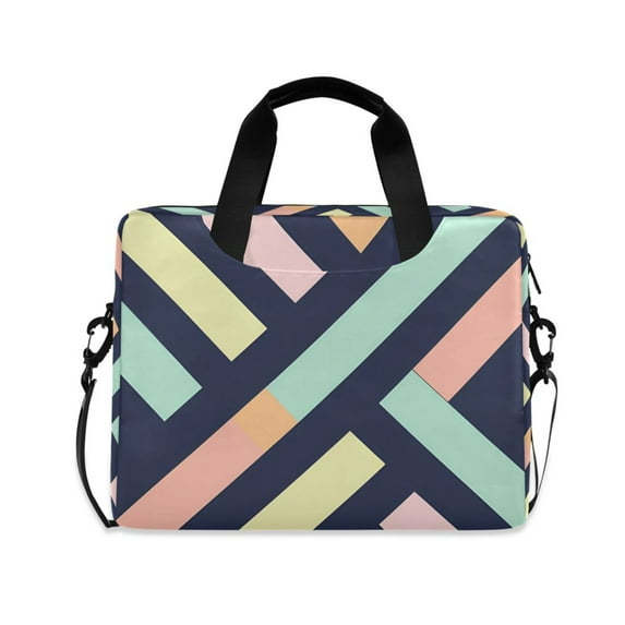 FORMRS 16" Laptop Sleeve Bag Carrying Case with Handle Travel Shoulder Briefcase, Green Stripes