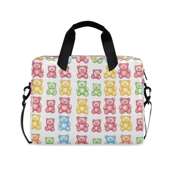 FORMRS 16" Laptop Bag Carrying Sleeve Case with Handle Travel Shoulder Briefcase, Gummy Bear Pattern